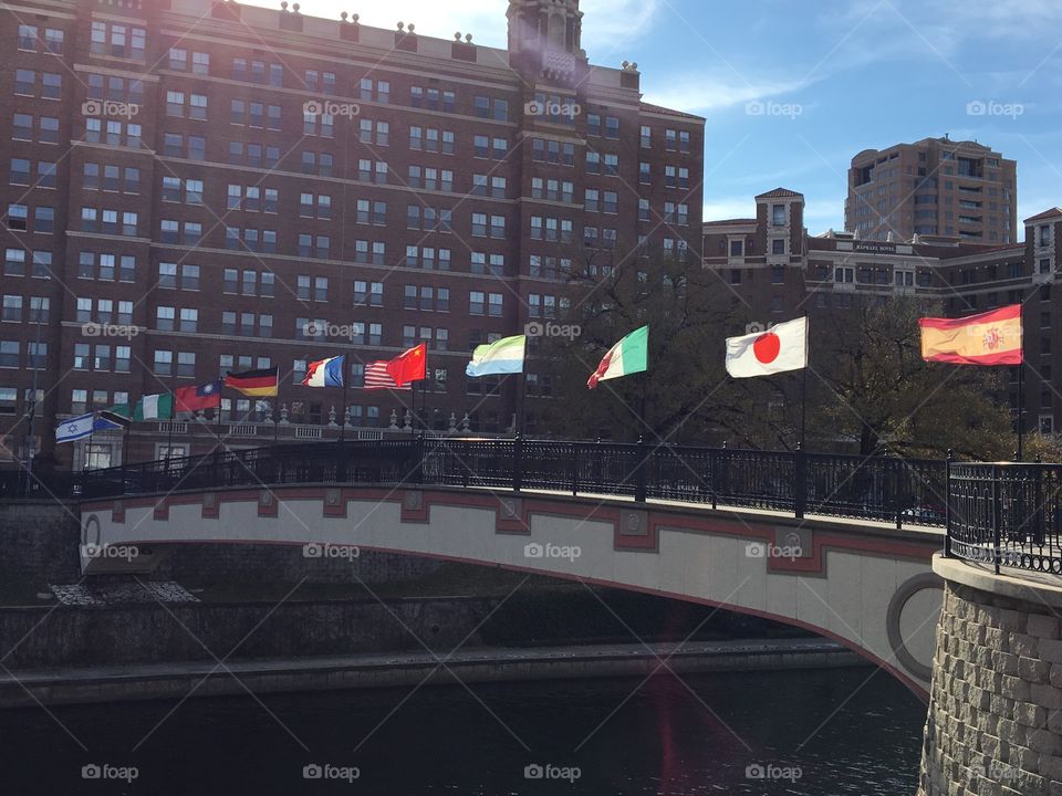 Kansas City Sister Cities International Bridge. KC has 13 Sister Cities: Seville, Spain; Kurashiki, Japan; Morelia, Mexico; Freetown, Sierra Leone; Tainan, Taiwan; Xi’an, China; Guadalajara, Mexico; Hannover, Germany; Port Harcourt, Nigeria; Arusha, Tanzania; San Nicolas de los Garza, Mexico; Ramla, Israel; and Metz, France.