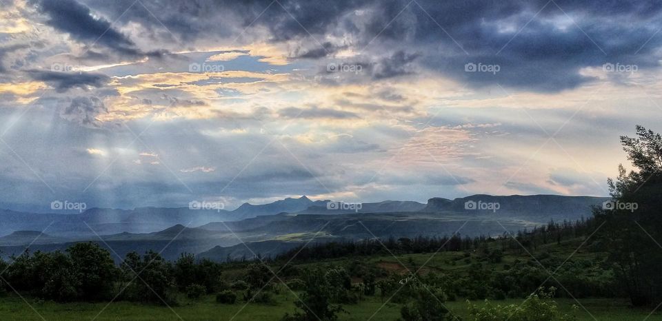 sun breaking through the clouds