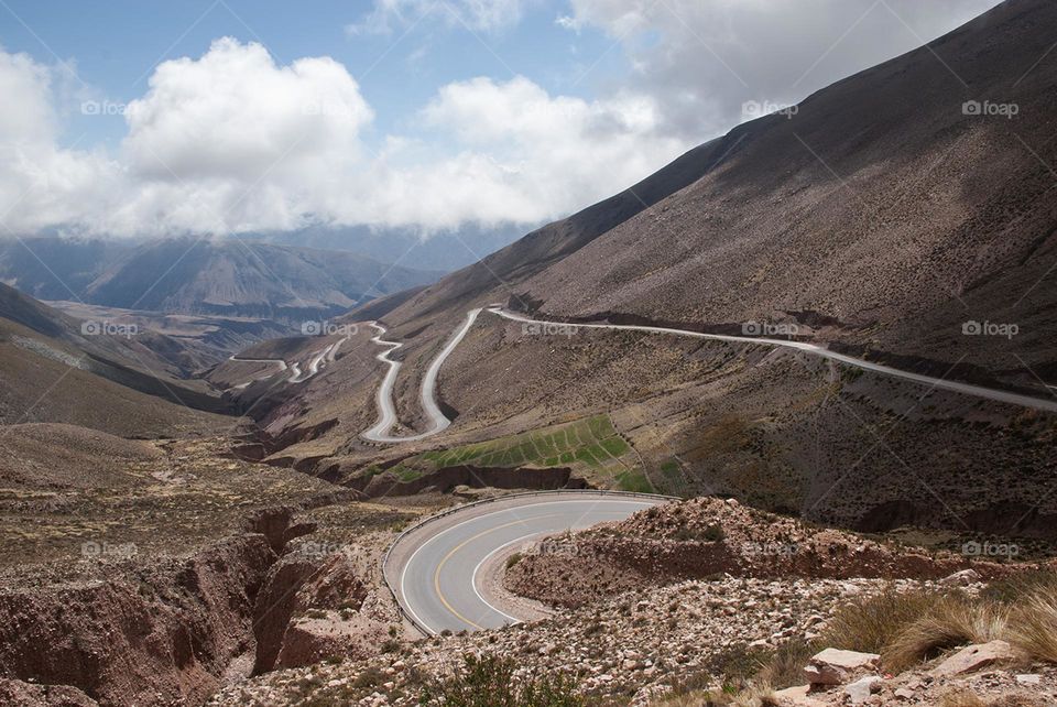 Slope route in the mountain 