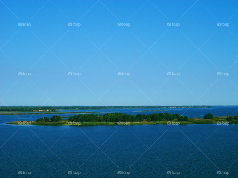 boundless water spaces of the Dnieper River in Ukraine