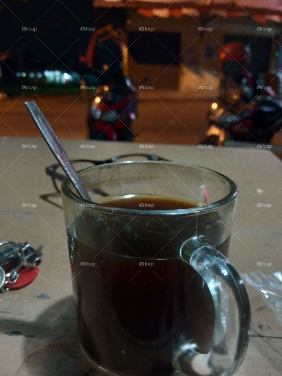 night with coffee