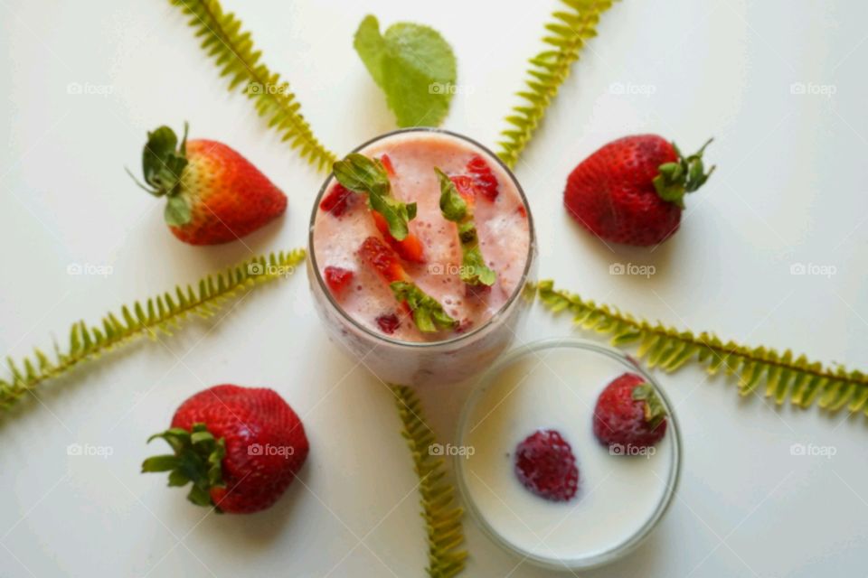 Fresh fruit smoothie  - strawberry smoothie