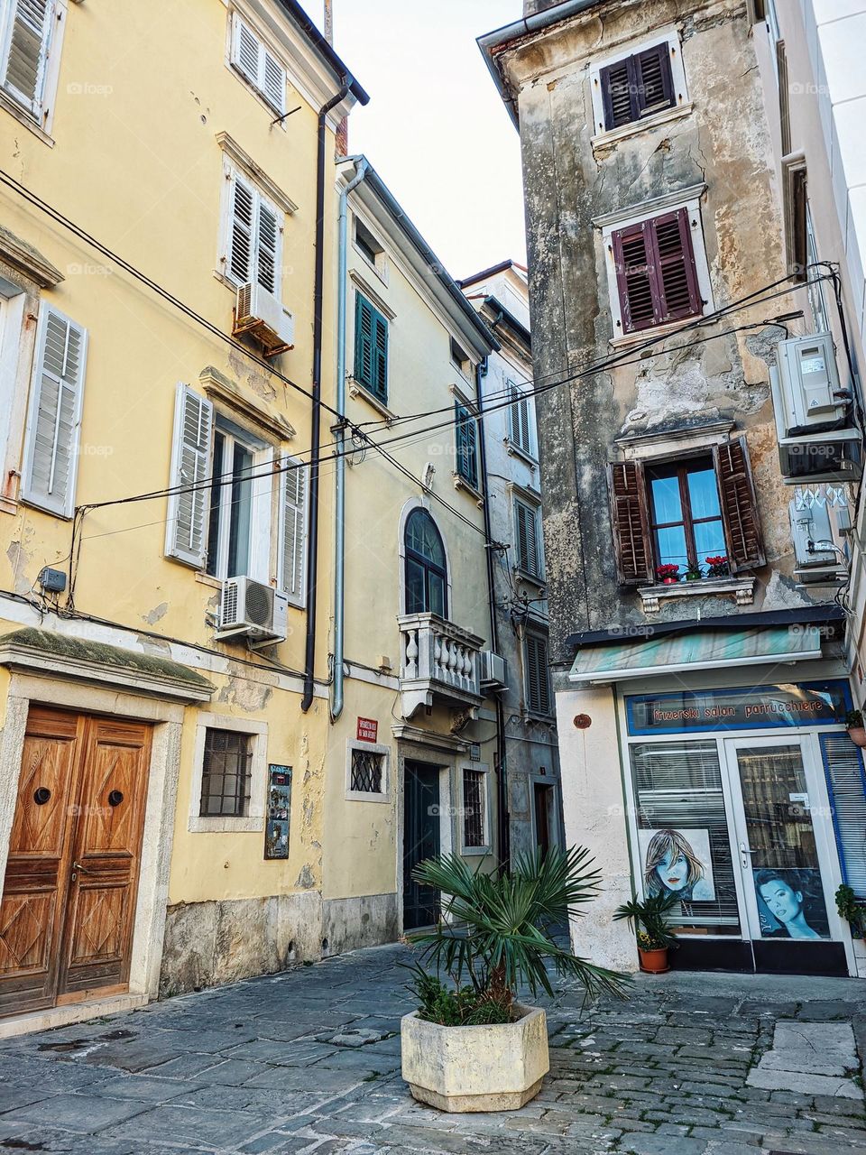 Piran,  Slovenia.  Europe city near Adriatic sea.  Summer vacation.  Ancient architecture