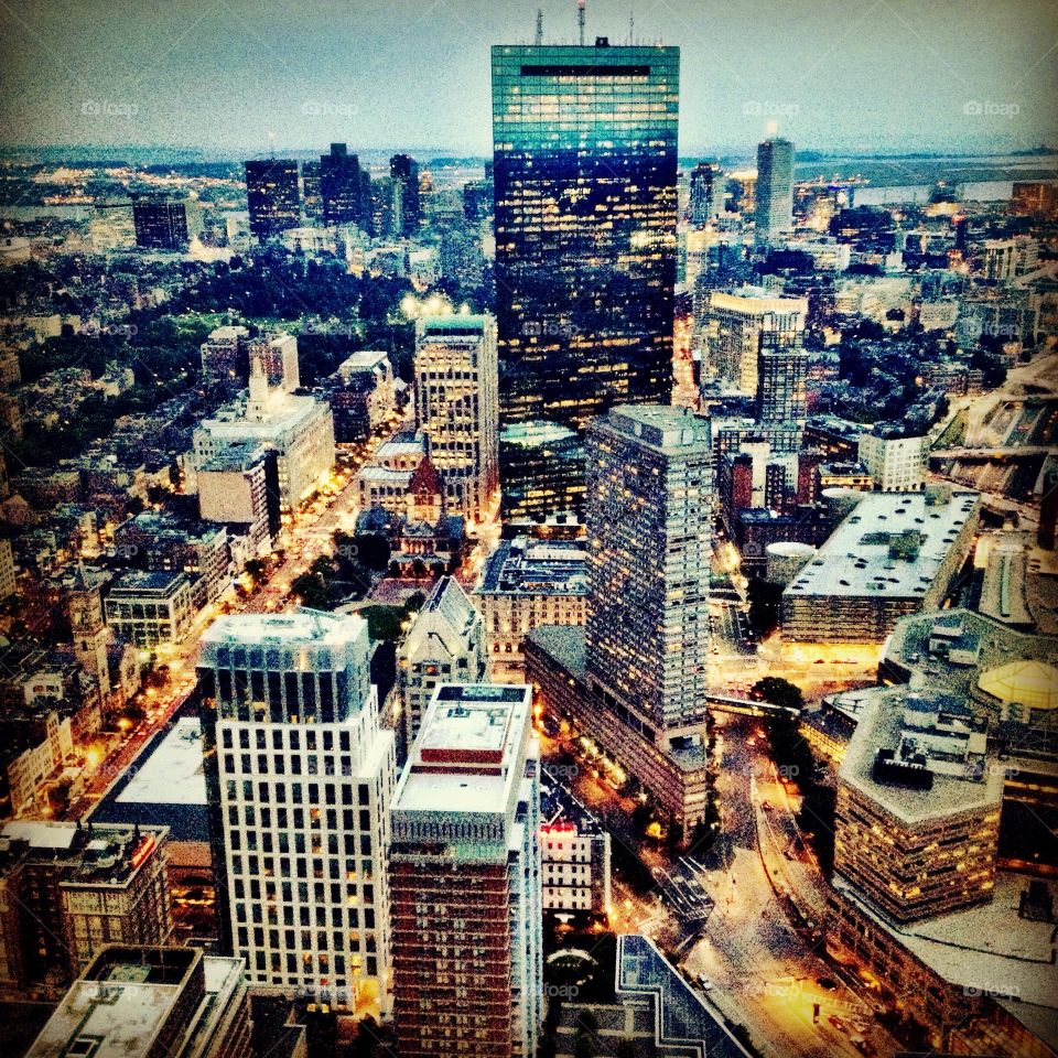 Boston Massachusetts Early Evening Taken From The Top Of The Prudential Centre Boston USA