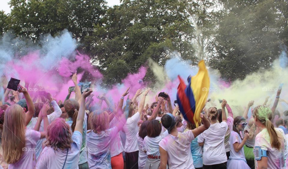 Crowd with colour