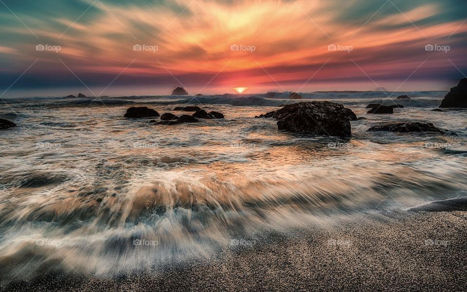 Sunset at the Beach, Trinidad, California