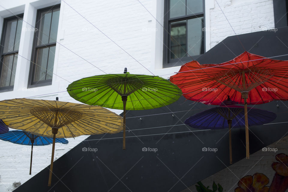 Colourful Asian umbrellas 