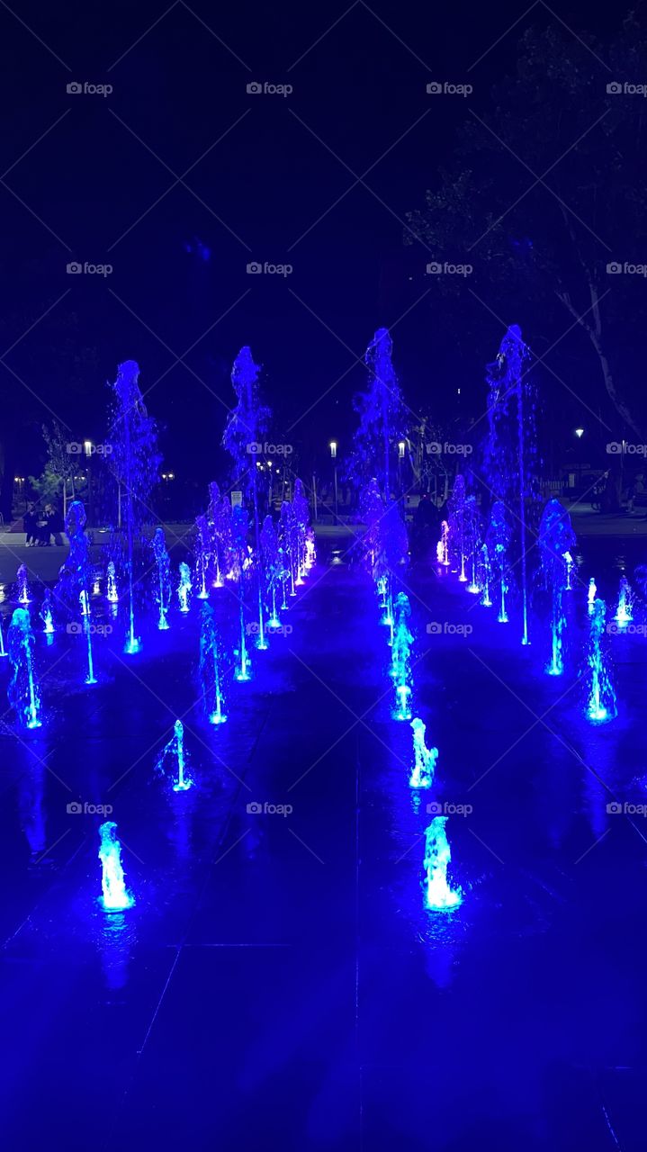 fountain at night