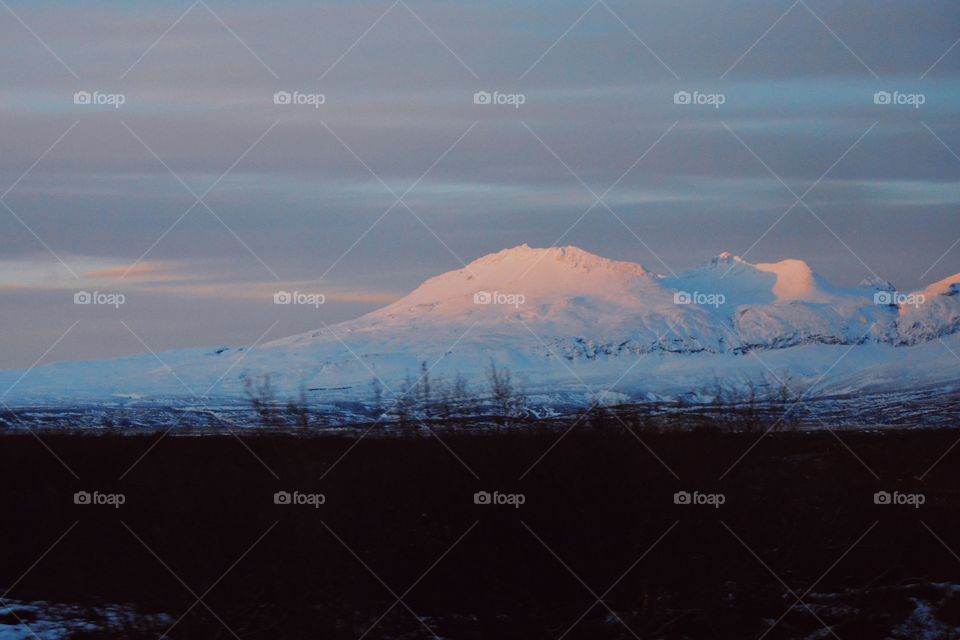 Sunset, Snow, Dawn, Landscape, Mountain