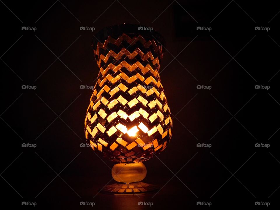 Hurricane Lamp giving gentle illumination
