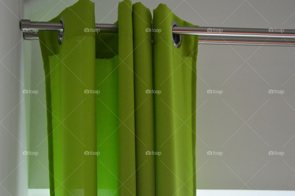 Close-up of green curtain