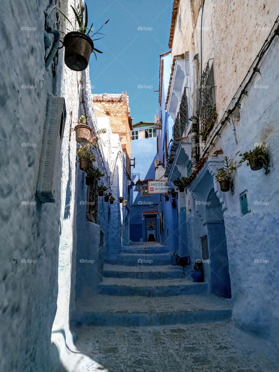 alleys of chefchaouen city in Morroco