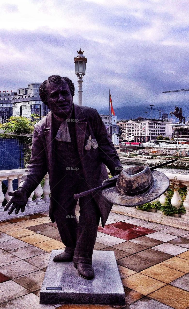 Male Statue in Skopje