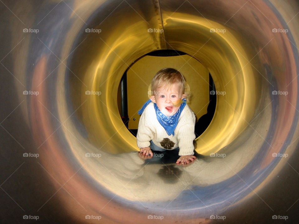 tunnel. slide. kid. big growl. denmark. blonde. cute. adhd by snutten