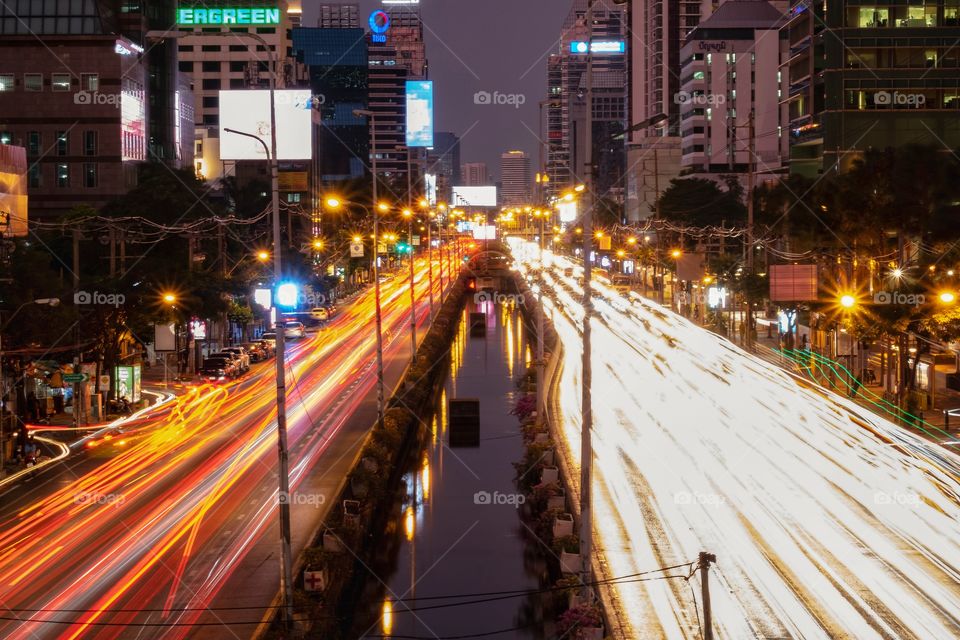 Evenging of Curfew day in Bangkok Thailand