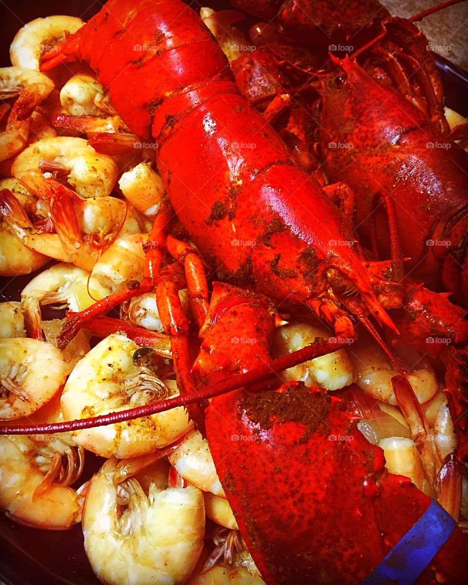 Lobster and shrimp 