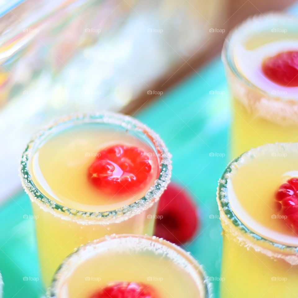 Pineapple Raspberry Tequila Shooters