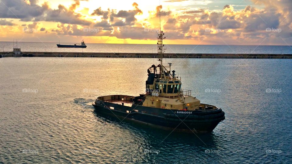 Tugboat waiting for the sign to shove off...Bridgetown Barbados