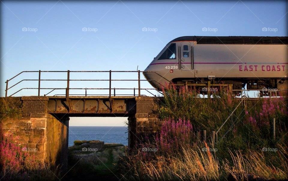 train railway bridge sea by jetandbarney