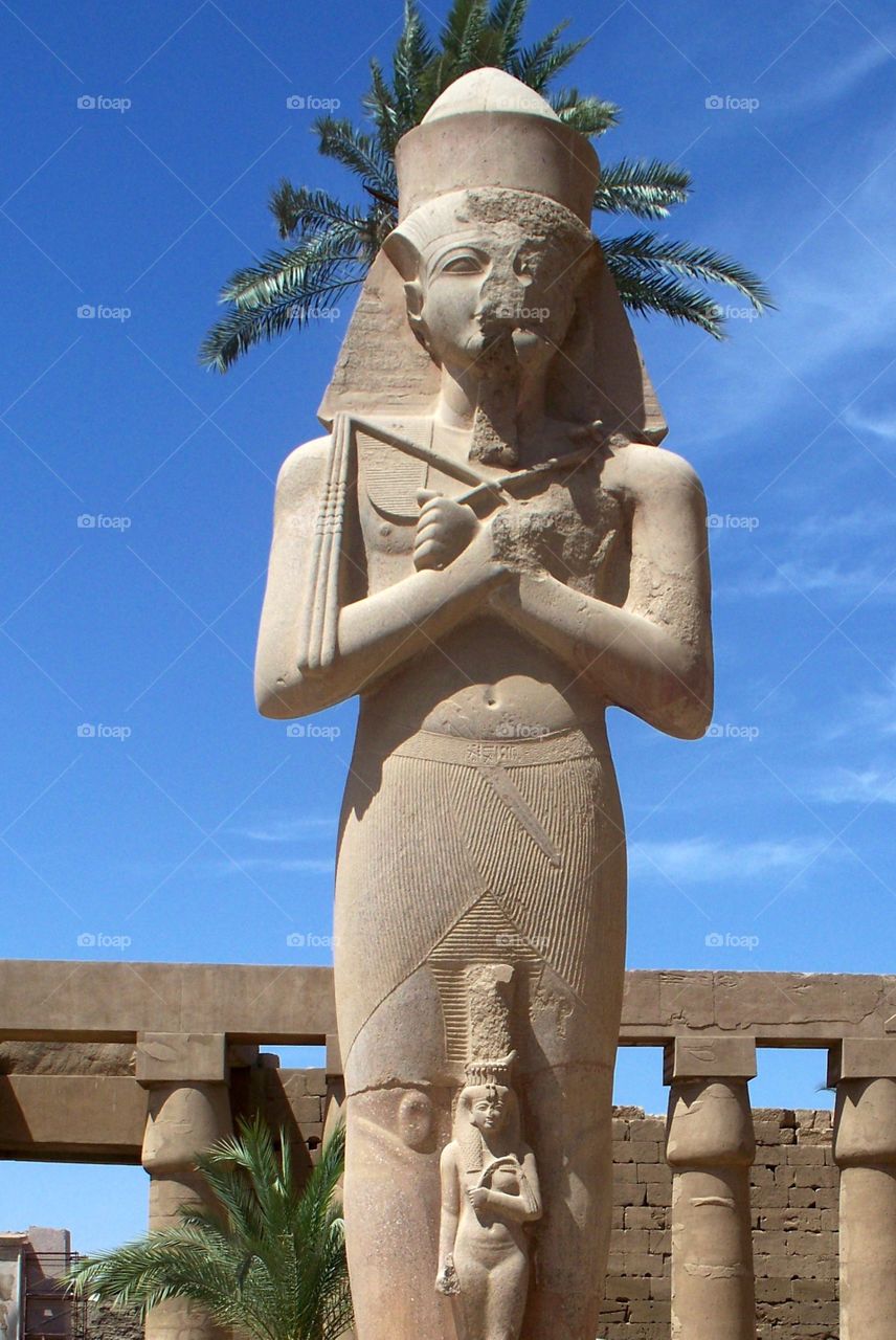 statue, Égypte, karnak