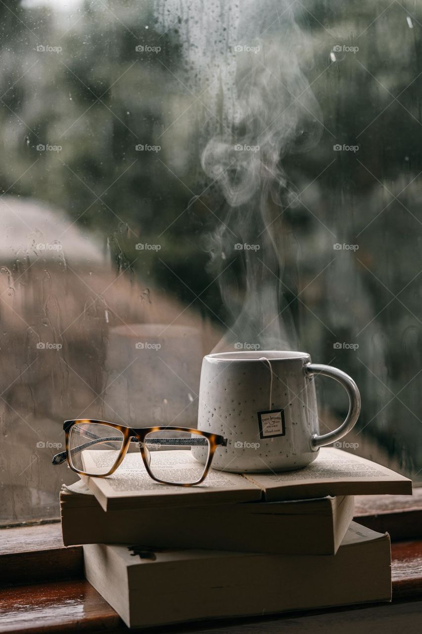 Hot tea in rain