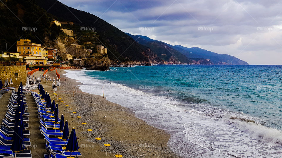 Beach in Monterosso al mare in Italy