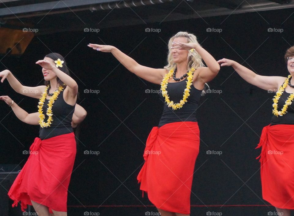 Graceful hula dance. Story telling