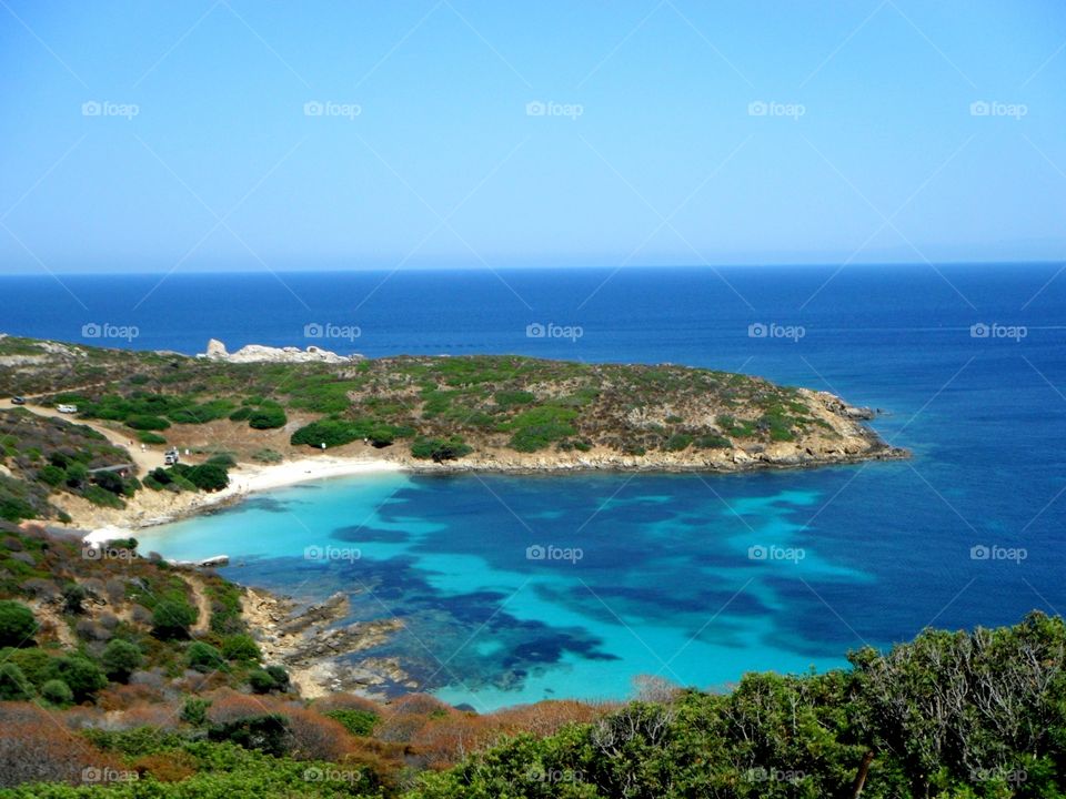 awesome beach whit white sand And cliff in north Sardinia