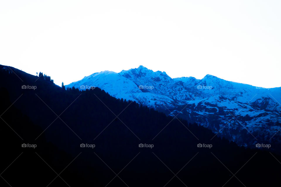 mountain view in winter season