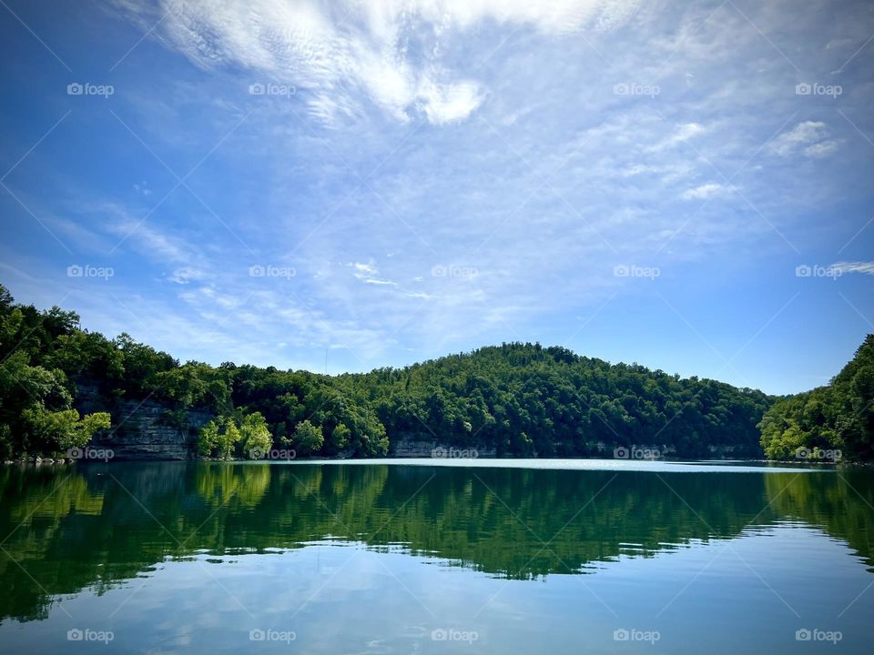 A perfect summer day on Lake Cumberland in Burnside Kentucky USA