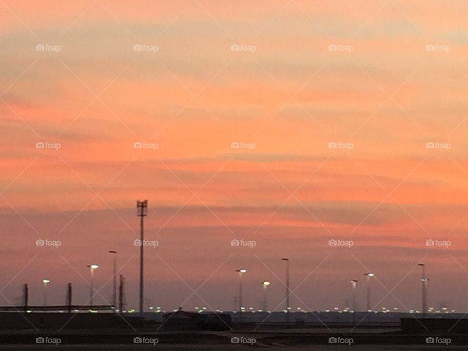 Desert sunset outside Abu Dhabi