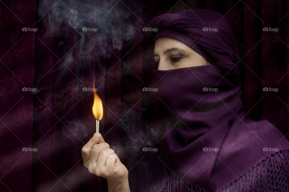 Fire, smoke and purple