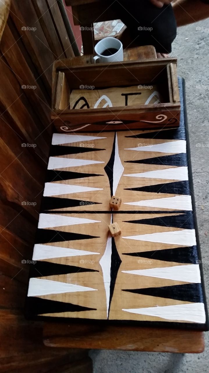 handmade wood backgammon set