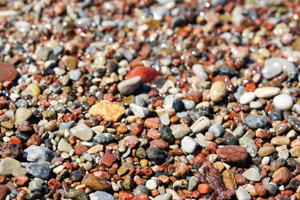 beautiful colorful rocks on beach