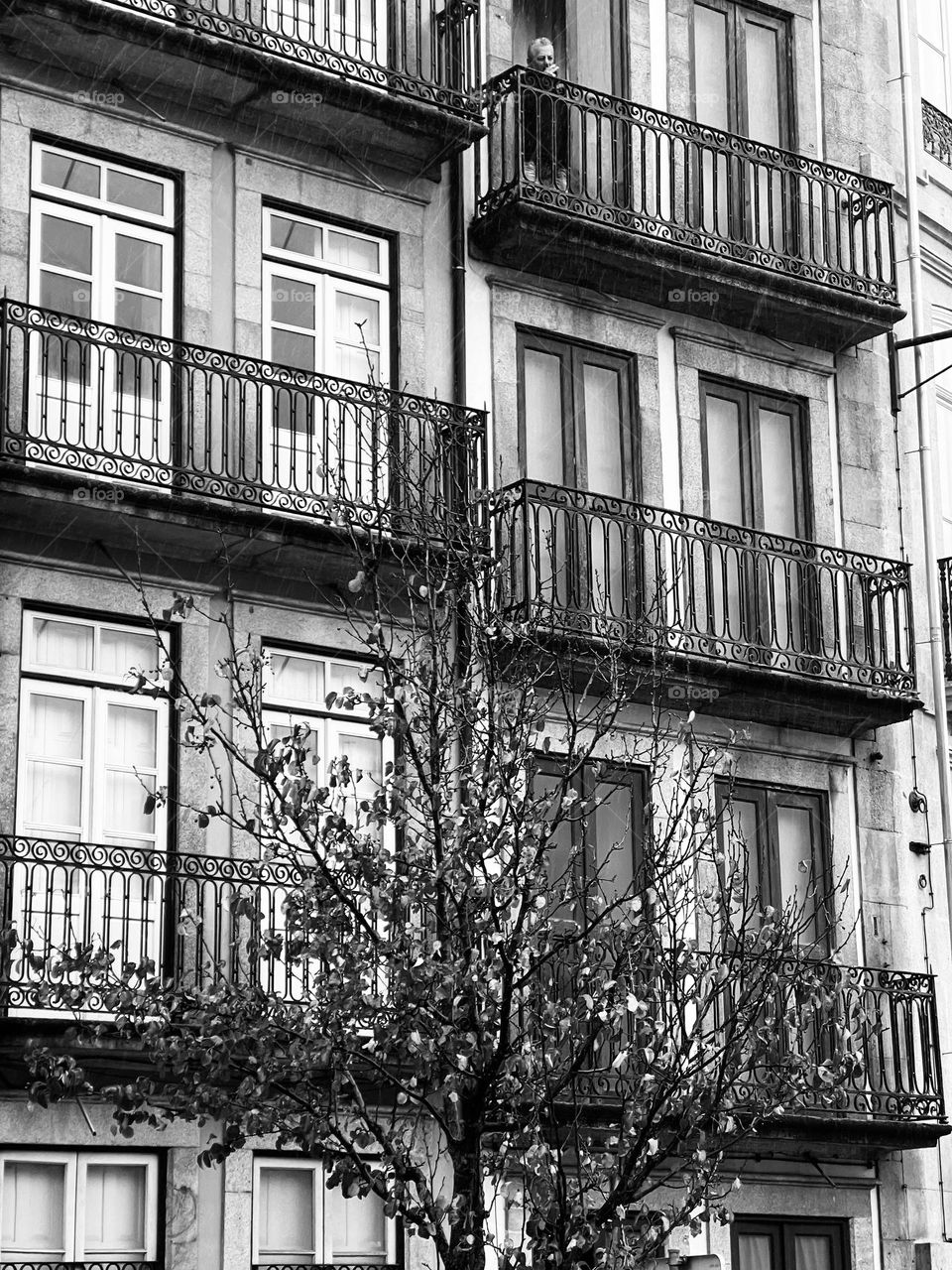 Porto city in black and white