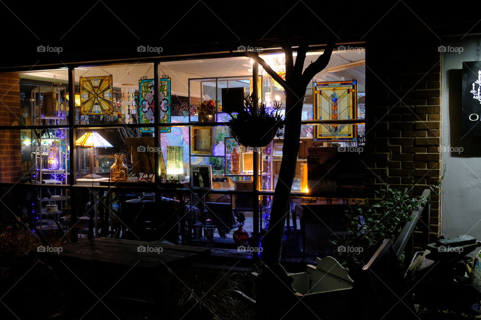 Store window after dark