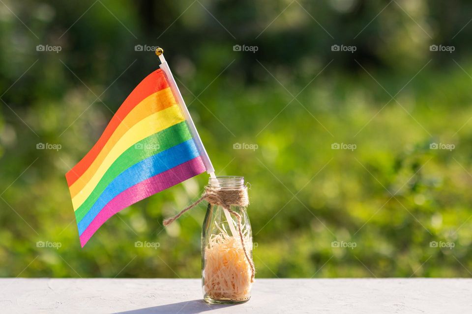 Lgbtq flag in glass 
