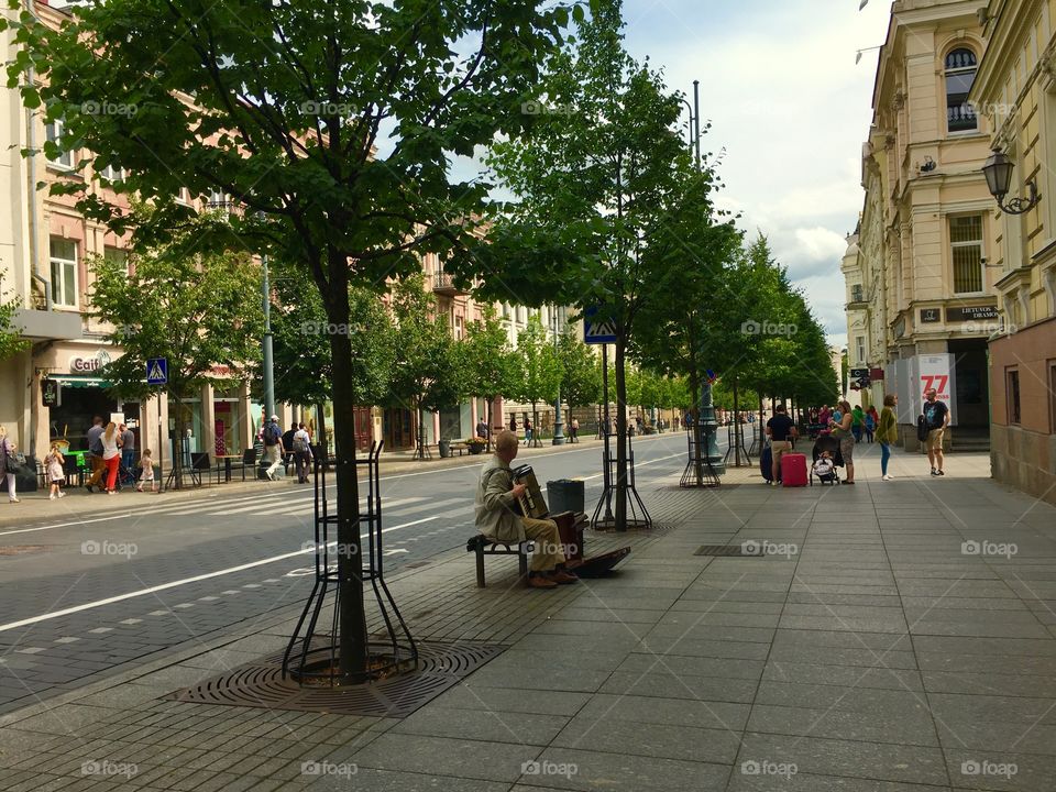 Street, City, Pavement, Road, People