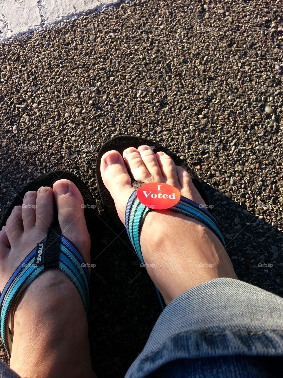 Voting in my flip flops