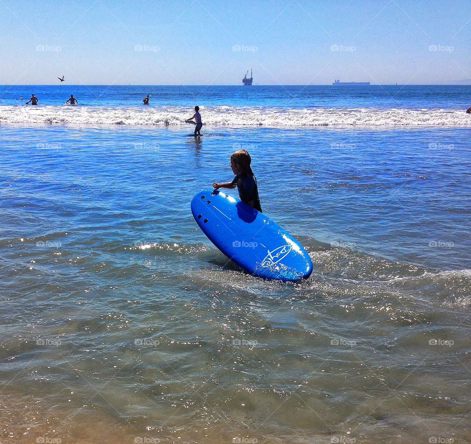 beach ocean sky blue by analia