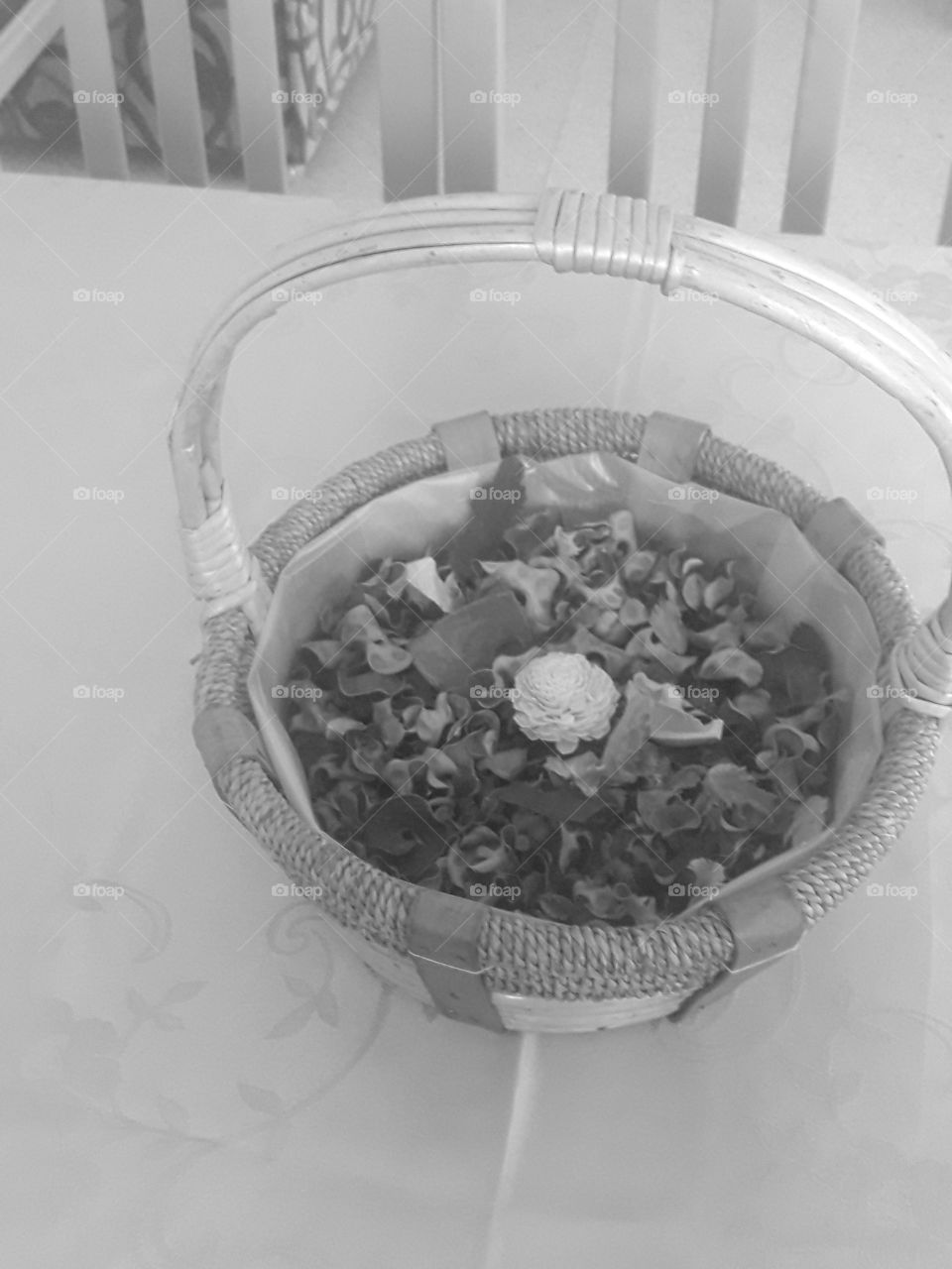 black and white basket