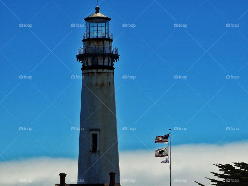 California lighthouse on Pacific coast