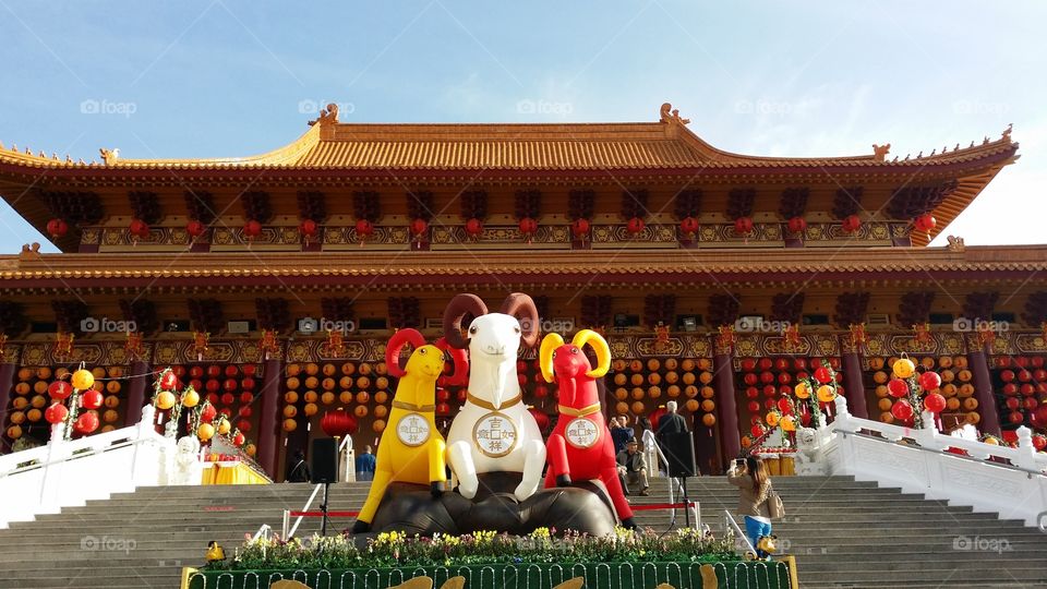 Year of the Ram 2015 - Hsi Lai Temple . Taken at Hsi Lai Temple in Hacienda Heights. Celebration for Lunar New Year 2015
