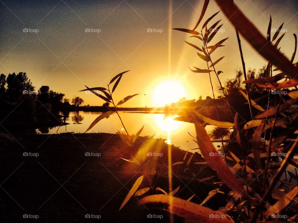 nature sunset sun lake by chrismarvolo