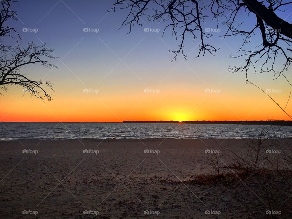 Scenic view of beach during sunset