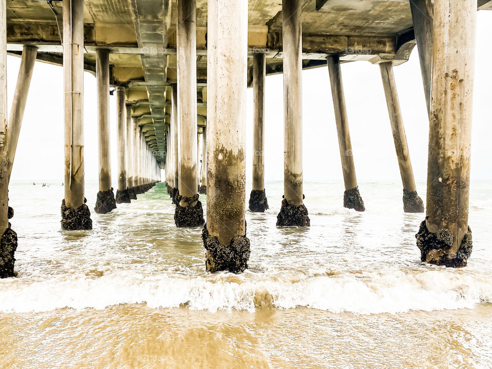 Huntington Beach pier is perfect for watching people boogie boarding, swimming, surfing and a spectacular vantage point to catch a sunset. 