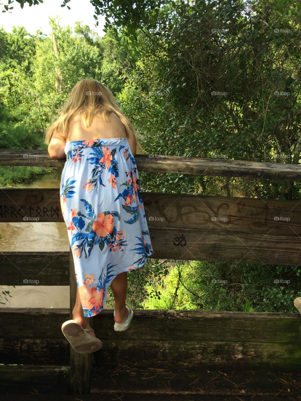 Little girl enjoying the nature view