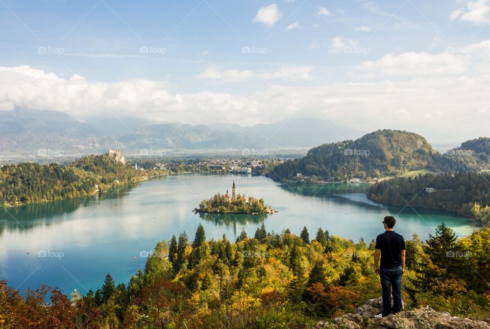 Beautiful Bled lake with island and castle