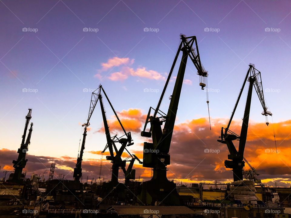 Crane, Industry, Heavy, Machine, No Person
