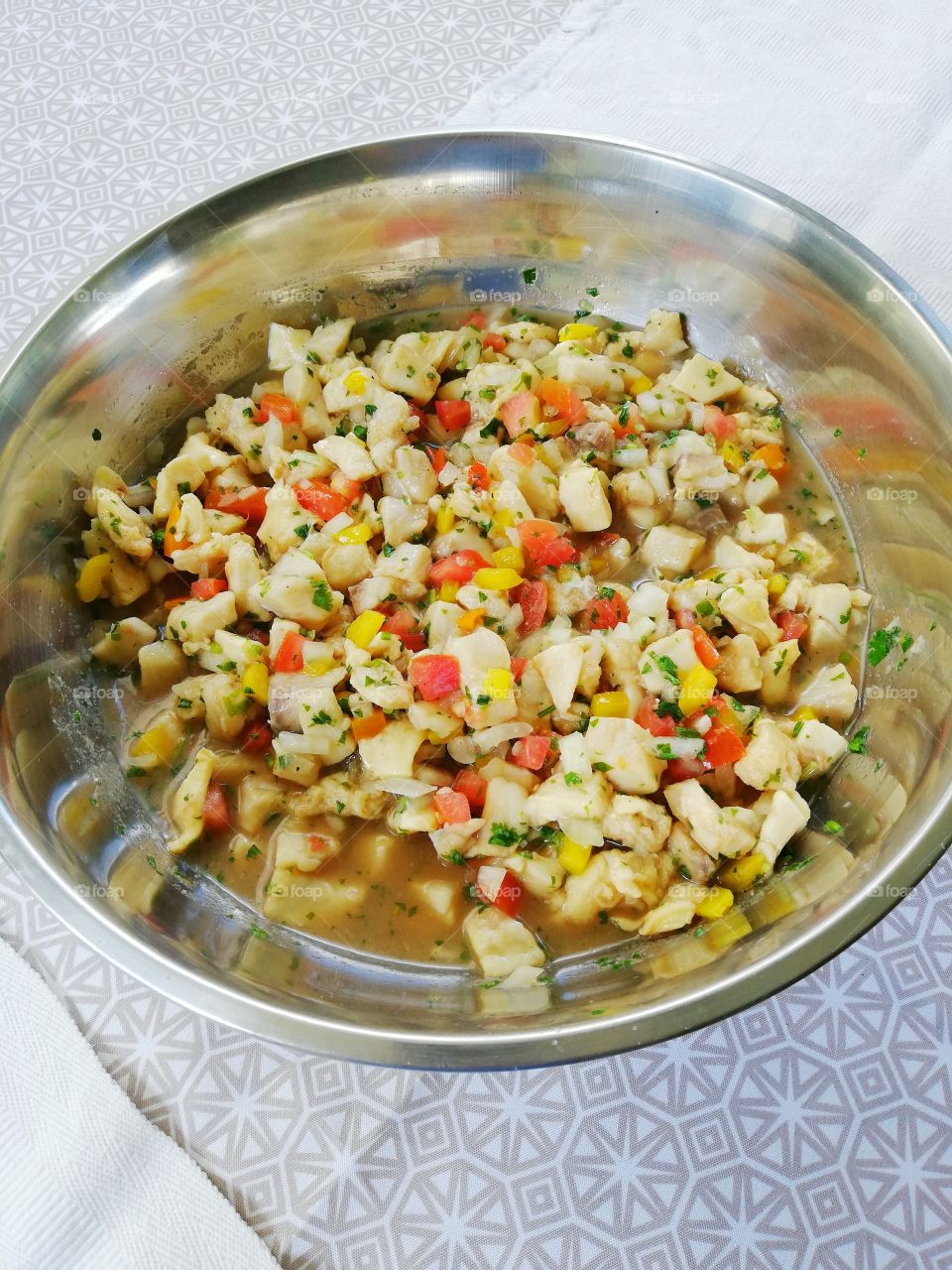 Conch and fish ceviche